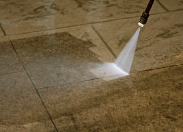 this image shows parking lot pressure washing in folsom, ca